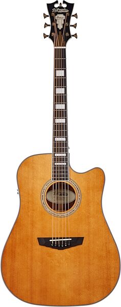 D'Angelico Premier Bowery Acoustic-Electric Guitar, Vintage Natural, Action Position Back