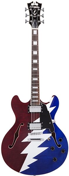 D'Angelico Grateful Dead Premier DC Semi-Hollowbody Electric Guitar (with Gig Bag), Main