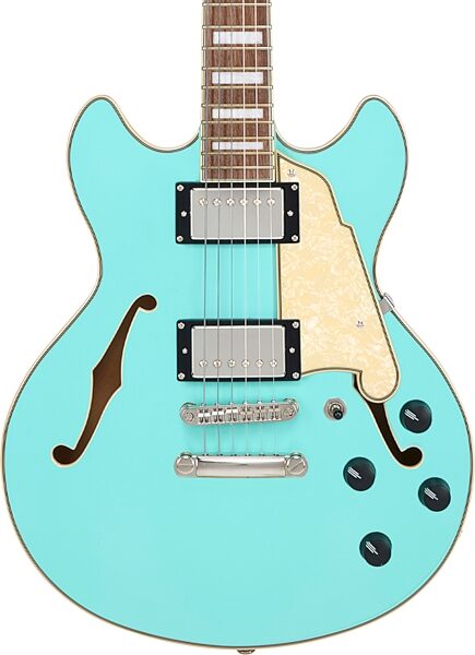 D'Angelico Premier Mini DC Electric Guitar, Surf Green, Action Position Back