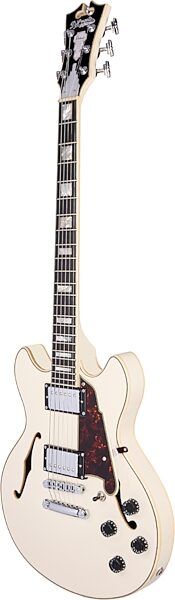 D'Angelico Premier Mini DC Stopbar Electric Guitar (with Gig Bag), Angled with head Front