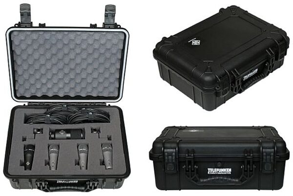 Telefunken DD5 5-Piece Dynamic Drum Microphone Package, Case Open