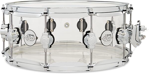 Drum Workshop Design Series Clear Acrylic Snare Drum, 6x14 inch, Action Position Back