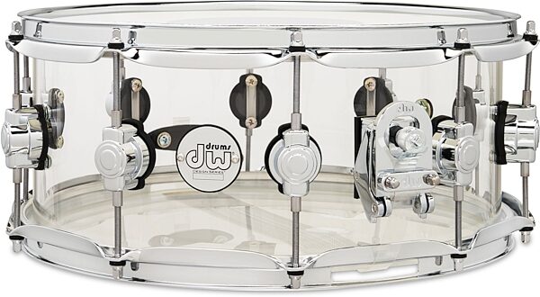 Drum Workshop Design Series Clear Acrylic Snare Drum, 6x14 inch, Action Position Back