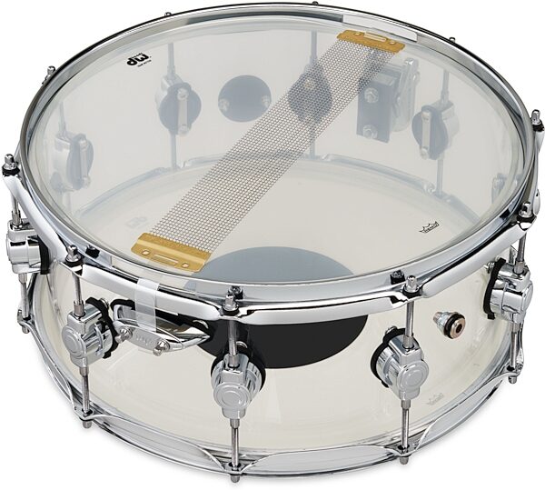 Drum Workshop Design Series Clear Acrylic Snare Drum, 6x14 inch, Action Position Back