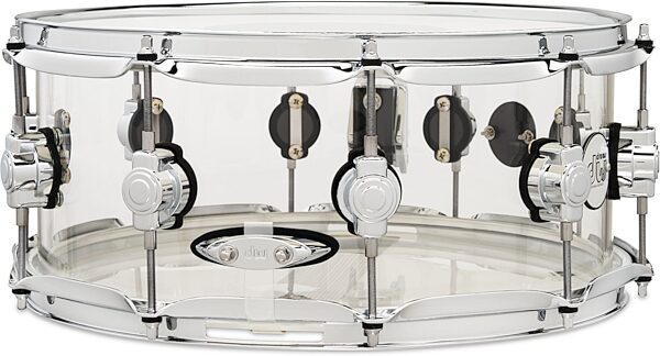 Drum Workshop Design Series Clear Acrylic Snare Drum, 6x14 inch, Action Position Back
