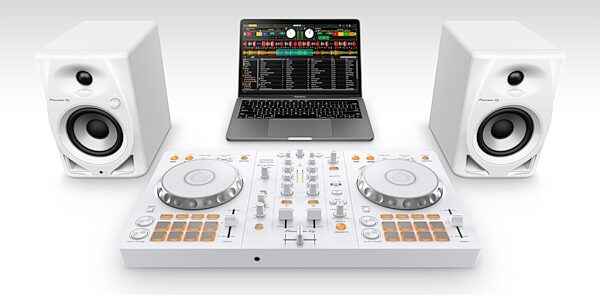 Pioneer DJ DDJ-FLX4 DJ Controller, White, Action Position Back