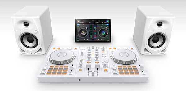 Pioneer DJ DDJ-FLX4 DJ Controller, White, Action Position Back