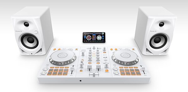 Pioneer DJ DDJ-FLX4 DJ Controller, White, Action Position Back