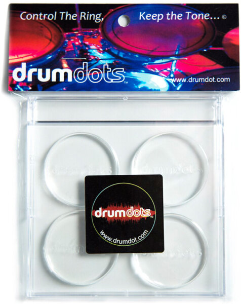 Drum Dots Drum Dampening, Clear, 4-Pack, Action Position Back