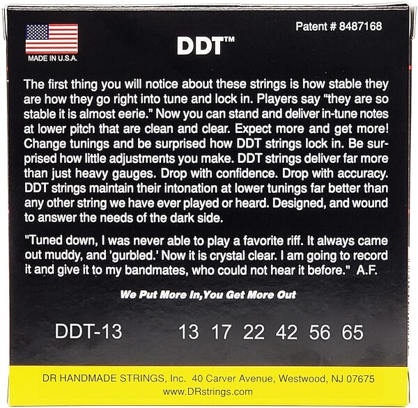 DR Strings DDT Drop Down Tuning Electric Guitar Strings, Drop Down Super Heavy, 13-65, view