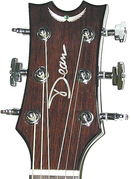 Dean Exotica Quilt Supreme Acoustic-Electric Guitar, Headstock