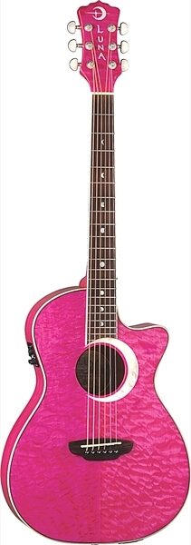 Luna Fauna Eclipse Acoustic-Electric Guitar, Transparent Pink