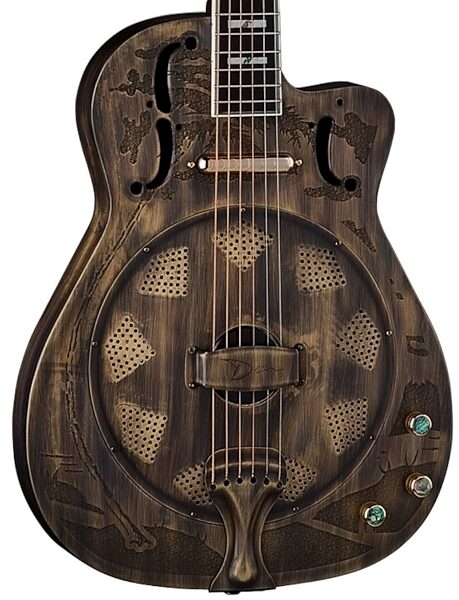 Dean Thin Body Electric Cutaway Resonator Guitar, Brass - Body