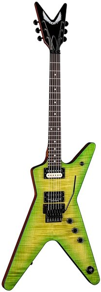 Dean ML 79 Floyd Flame Top Electric Guitar, Slime, Action Position Front