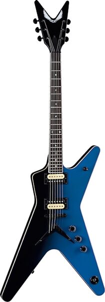 Dean ML79 Electric Guitar, Black to Blue Fade, Action Position Front