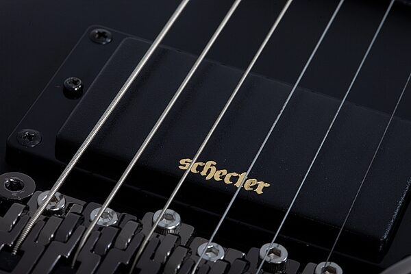 Schecter Demon-6 FR-S Electric Guitar, Aged Black Satin, Action Position Back
