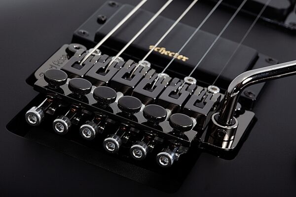 Schecter Demon-6 FR-S Electric Guitar, Aged Black Satin, Action Position Back