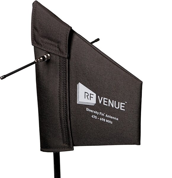RF Venue DFin Diversity Fin Antenna for Wireless Systems, Black, with Padded Cover and Threaded Stand Mount, Main