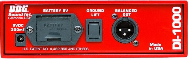 BBE DI1000 Passive Active Direct Box with Sonic Maximixer, Rear Panel