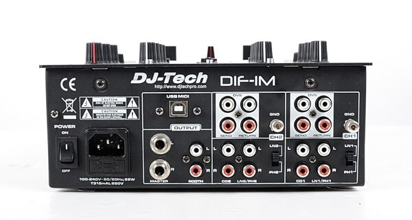 DJ Tech DIF-1M Scratch DJ Mixer, Rear