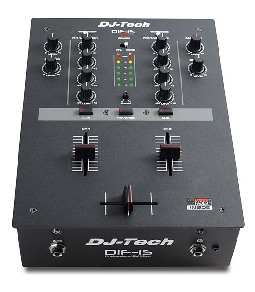 DJ-Tech DIF1S V2 DJ Mixer, 2-Channel, Front Angle