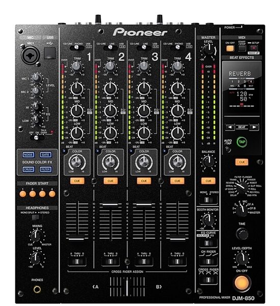 Pioneer DJM-850 Professional DJ Mixer, Black Top