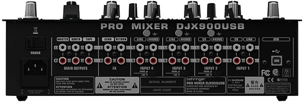 Behringer DJX900USB USB DJ Mixer (5-Channel), Rear