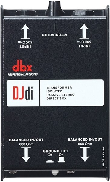 dbx DJDI 2-Channel Transformer Isolated Passive Direct Box, New, Top