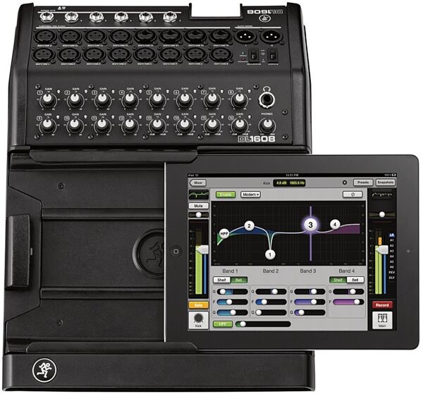 Mackie DL1608 Digital iPad Controlled Mixer, with Lightning Connector (8-Bus), Top