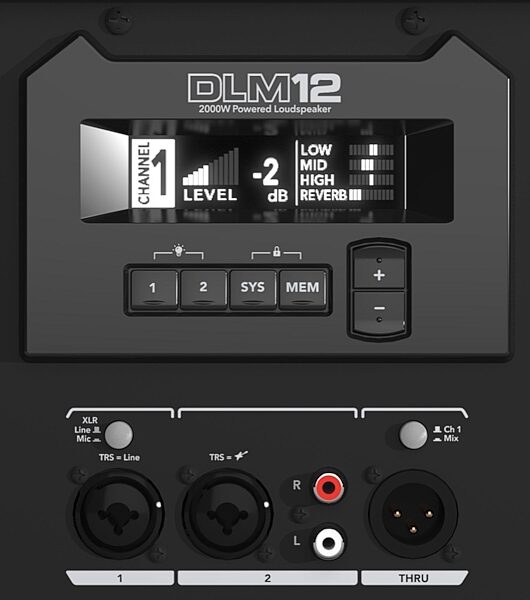 Mackie DLM12 12" Powered Loudspeaker (2000 Watts), New, Rear Panel