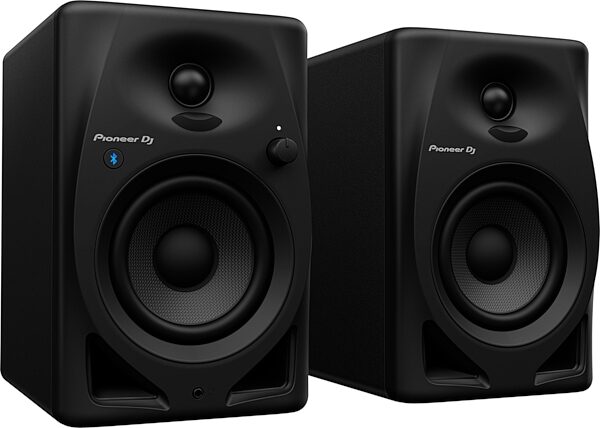 Pioneer DJ DM-40D-BT Bluetooth Desktop Monitors, Black, Pair, Action Position Back