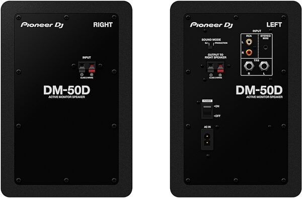 Pioneer DJ DM-50D Desktop Monitor Speakers, Black, Pair, Action Position Back