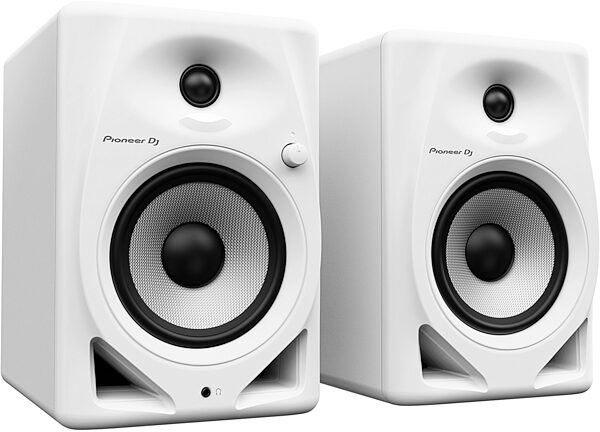 Pioneer DJ DM-50D Desktop Monitor Speakers, White, DM-50D-W, Pair, Angle