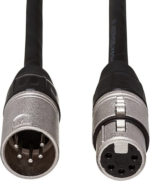 Hosa DMX-500 DMX512 2-Conductor XLR5-M to XLR5-F Cable, 100 foot, DMX-5100, Detail Side