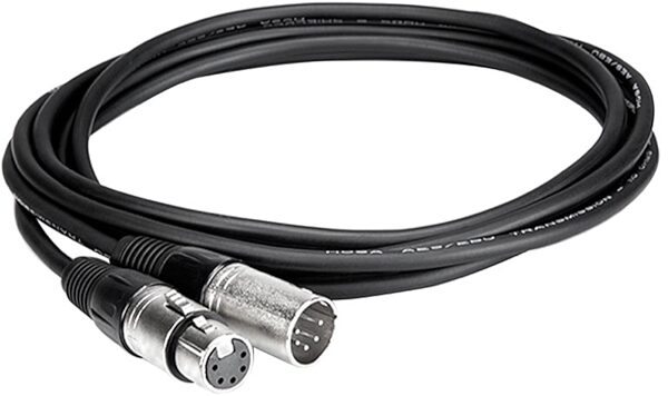 Hosa DMX-000 DMX512 4-Conductor XLR5-M to XLR5-F Cable, 5 foot, DMX-005, Cable