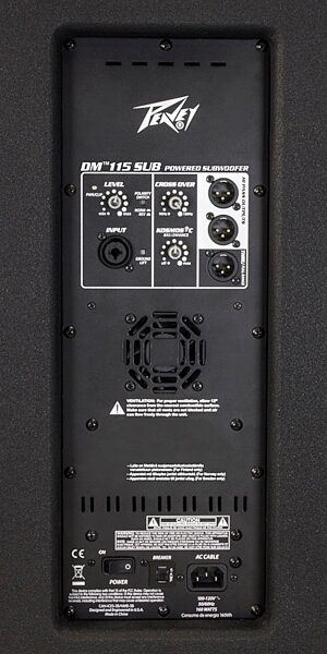 Peavey DM-115 Dark Matter Powered PA Speaker Subwoofer (800 Watts, 1x15"), Connections