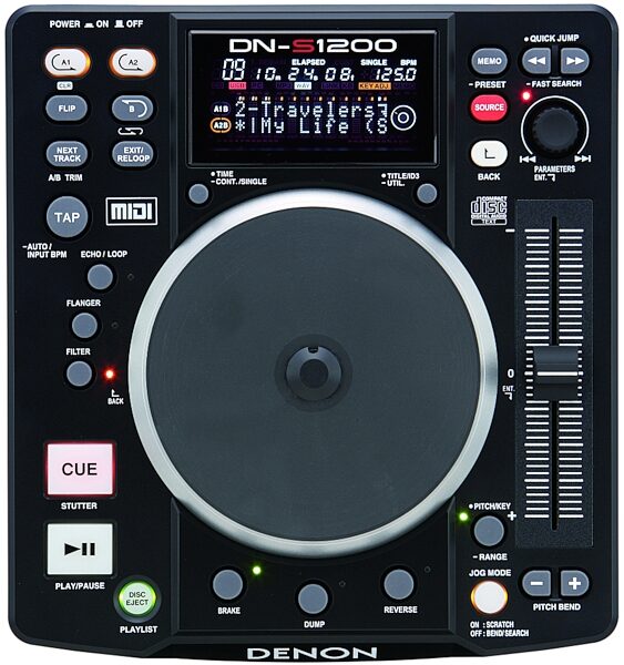 Denon DNS1200 Tabletop Multi-Format DJ CD/MP3 Player, Top