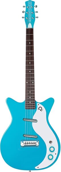 Danelectro '59 MOD NOS Electric Guitar, Baby Come Back Blue, Action Position Back