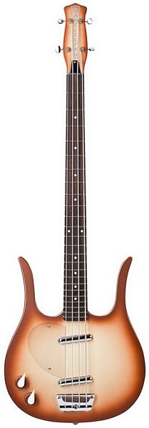 Danelectro Longhorn Short-Scale Electric Bass, Left-Handed, Copperburst, Action Position Front