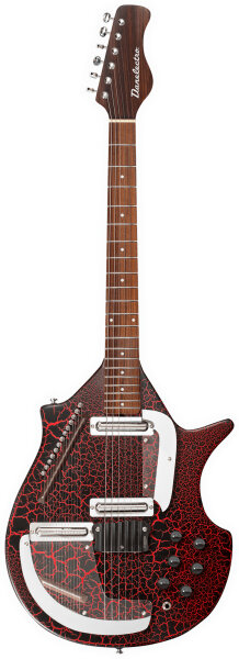 Danelectro Electric Sitar, Red Crackle, Action Position Front