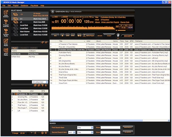 Denon DNS3700 Tabletop CD/MP3 Player, Screenshot - Denon DJ Music Manager