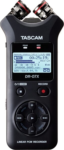 TASCAM DR-07X Stereo Handheld Recorder and USB Audio Interface, New, Action Position Front