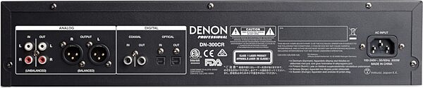 Denon DN-300CR Professional CD Recorder, Action Position Back-