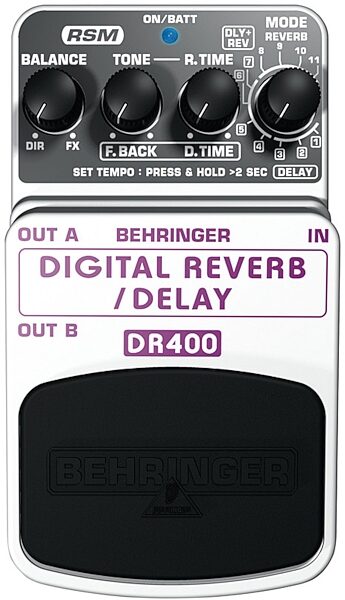 Behringer DR400 Digital Stereo Reverb and Delay Pedal, Main