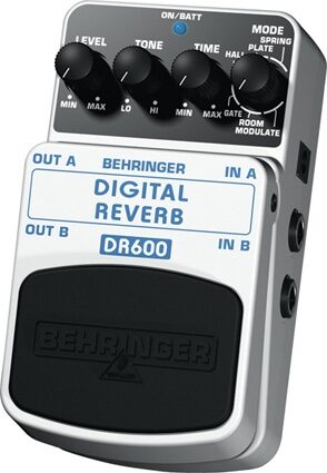 Behringer DR600 Digital Stereo Reverb Pedal, Right Angle