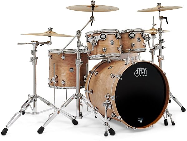 Drum Workshop Performance Series Limited Edition Drum Shell Kit, 4-Piece, Satin Natural, Action Position Back