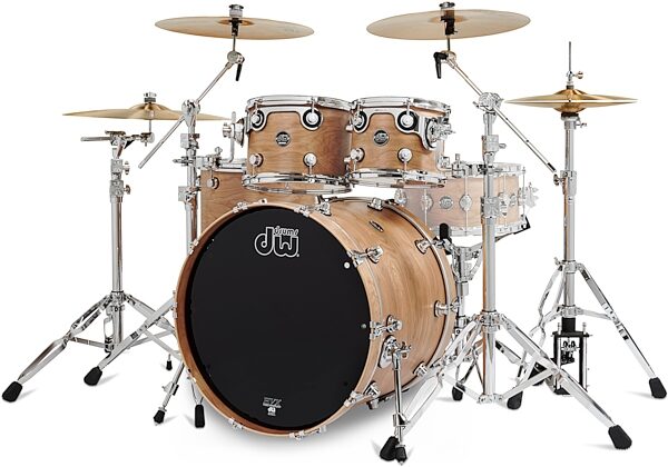 Drum Workshop Performance Series Limited Edition Drum Shell Kit, 4-Piece, Satin Natural, Action Position Back