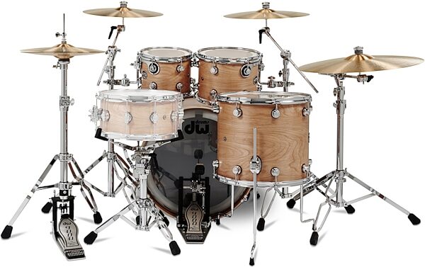 Drum Workshop Performance Series Limited Edition Drum Shell Kit, 4-Piece, Satin Natural, Action Position Back