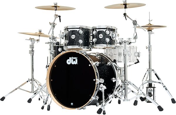 Drum Workshop Collector's Series SSC Maple 4-Piece Shell Kit, Black Ice, Action Position Back