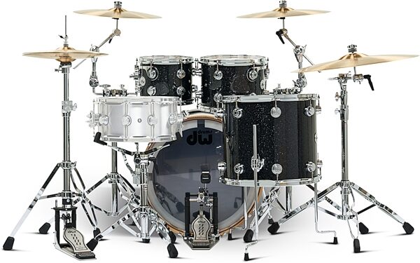 Drum Workshop Collector's Series SSC Maple 4-Piece Shell Kit, Black Ice, Action Position Back